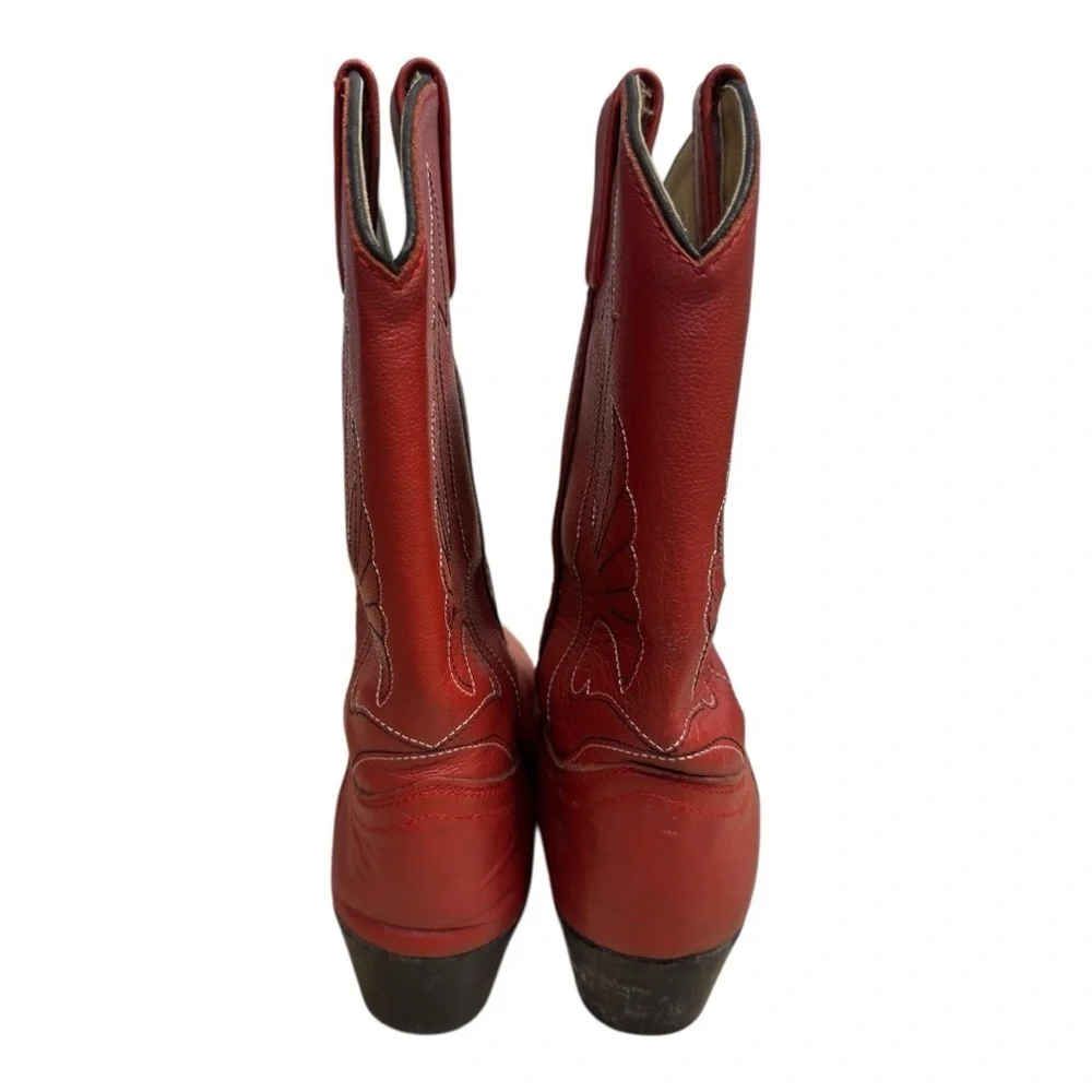 Masterson Red Leather Cowboy Boots - Big Kids Size 5.5 Western Rodeo Boots